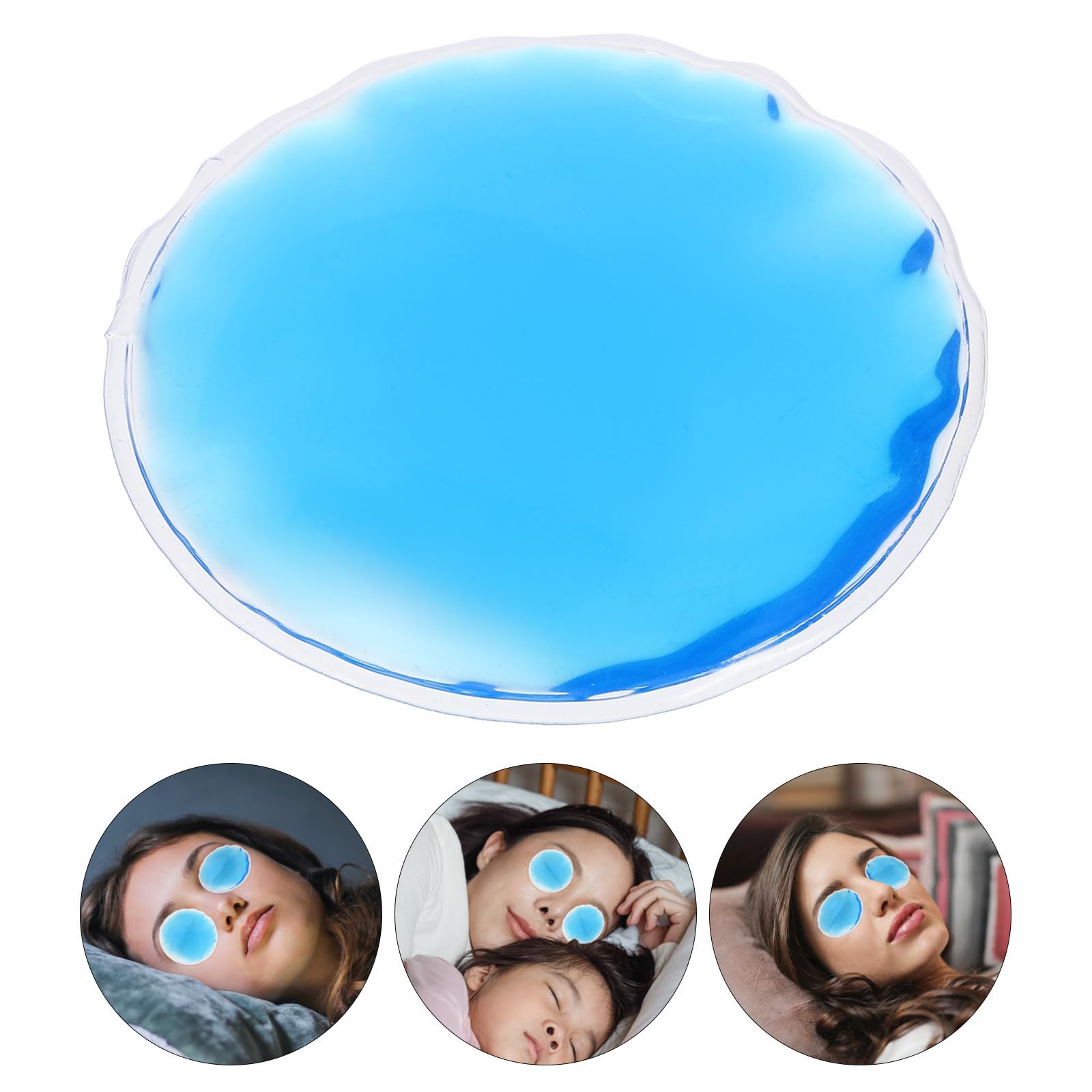 Masque Oculaire Rond en Gel Pvc Réutilisable 6 Pcs pour Compresses Froides et Chaudes, Rafraîchissant Voyage ou Usage Domestique