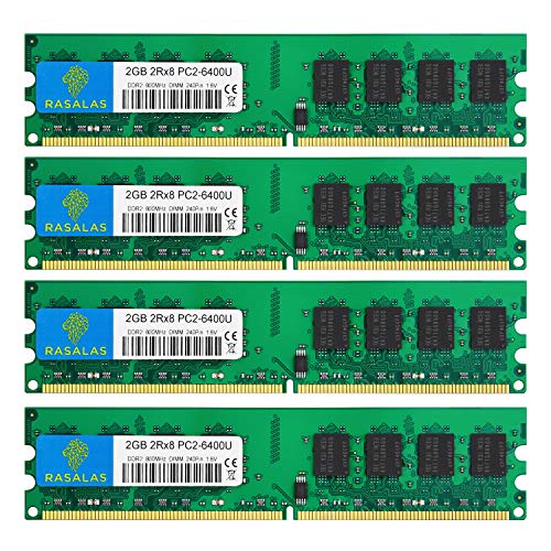 Rasalas DDR2 800 PC2-6400 4枚x2GB DDR2-800 Udimm 2Rx8 1.8V CL6 Non-ECC...