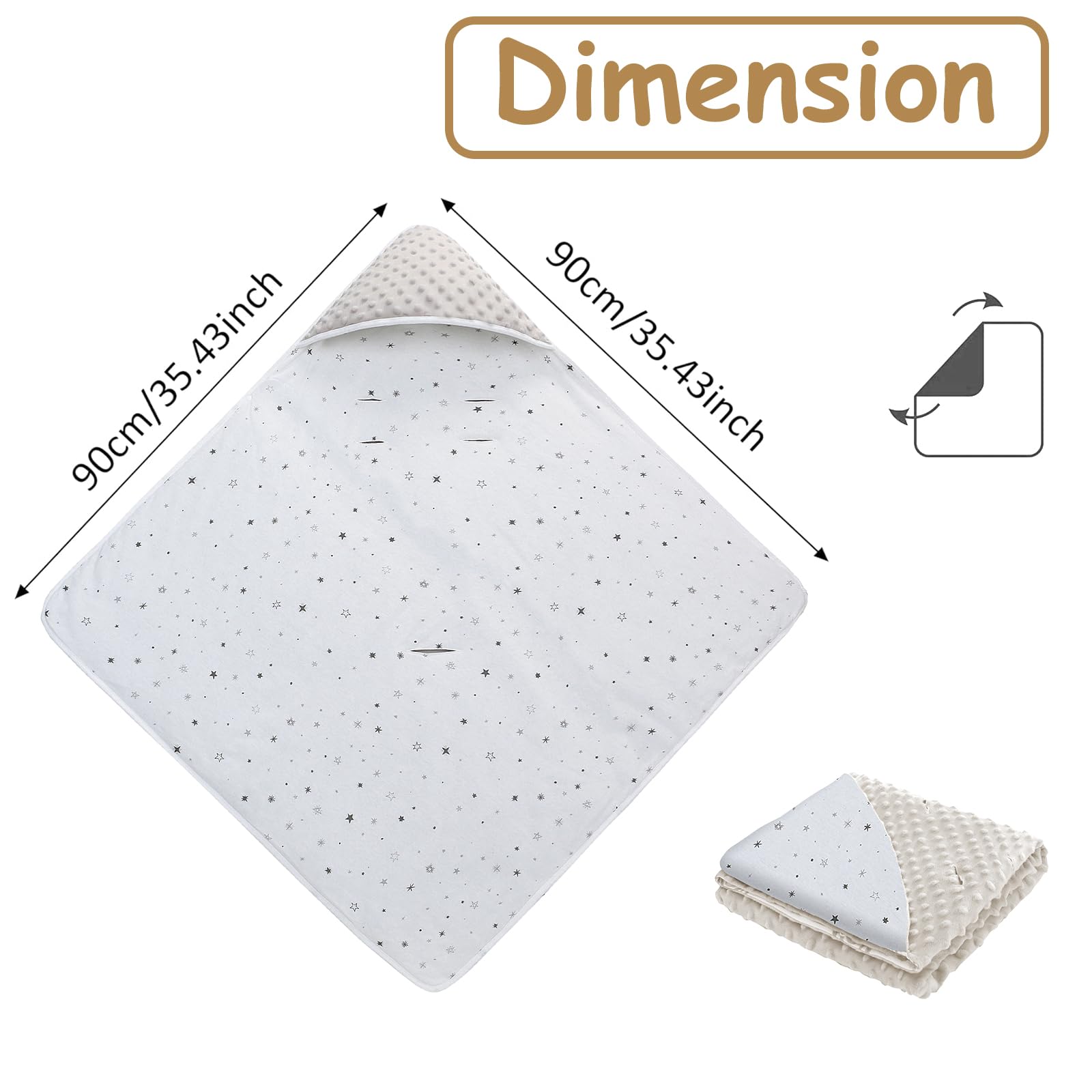 Coperta per Bebè Seggiolino, 90x90cm Coperta Ovetto Neonato, Universale Coperta Passeggino, Coperta per Ovetto, Copertina Neonato, Coperta per Passeggino per Seggiolino, Passeggino