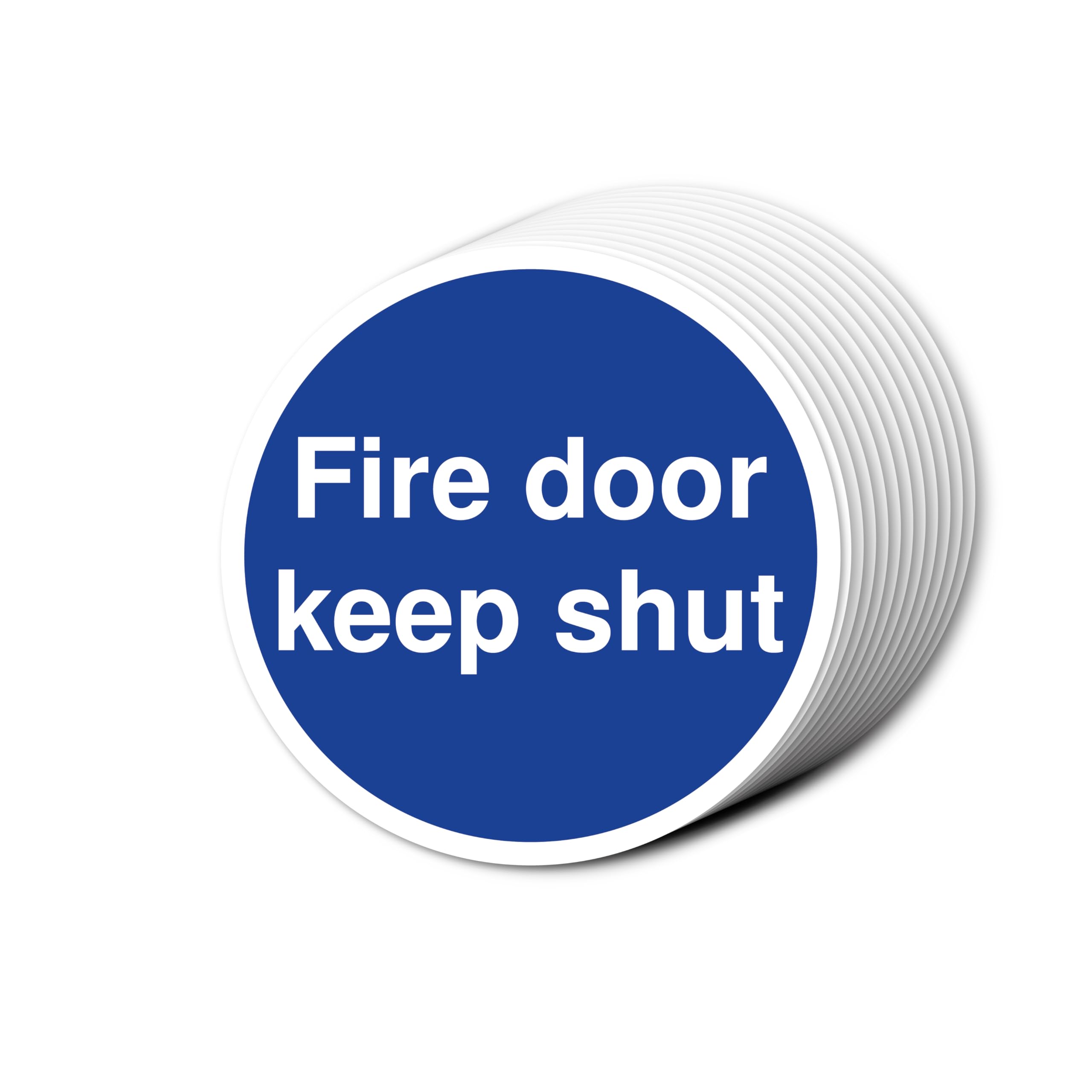 Fire Door Keep Shut Signs 80mm x 80mm Multi Pack Strong Adhesive Vinyl Stickers for Fire Door Safety (12)