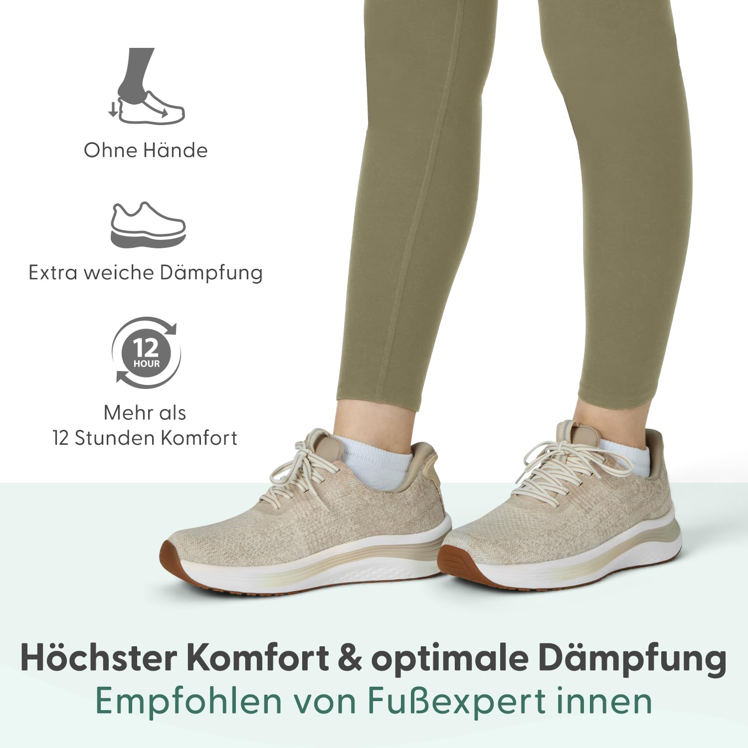 Orthofeet Nira Orthopädische Damen Sneaker | Hands-Free Wasserabweisender Slip-On Walkingschuh, Dehnbar, Weiche Ergonomische Dämpfung Und Fußgewölbestütze