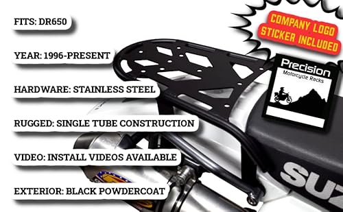 Pmracks Dr650 Rear Rack (1996-Present) Suzuki Dr 650 Luggage Rack 1996 1997 1998 2000 2001 2002 2003 2004 2005 2006 2007 2008 2009 2010 2012 2013 2014 2015 2017 2018 2019 2020 2021 2022 Cargo Carrier #TOP1