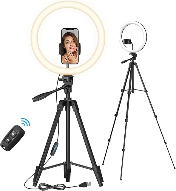 TONOR 12" Large Ring Light with Stand and Phone HolderLED Selfie Ring Light with Tripod Stand for Phone, Dimmable Circle Ligh with Bluetooth Remote for Tiktok/YouTube/Makeup/Photography/Vlog TRL-20