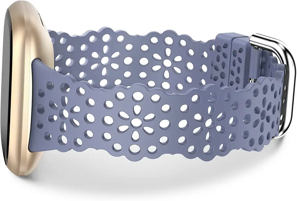 Pulseira esportiva fina de silicone macio compatível com Fitbit Versa 3/Versa 4/Sense 2