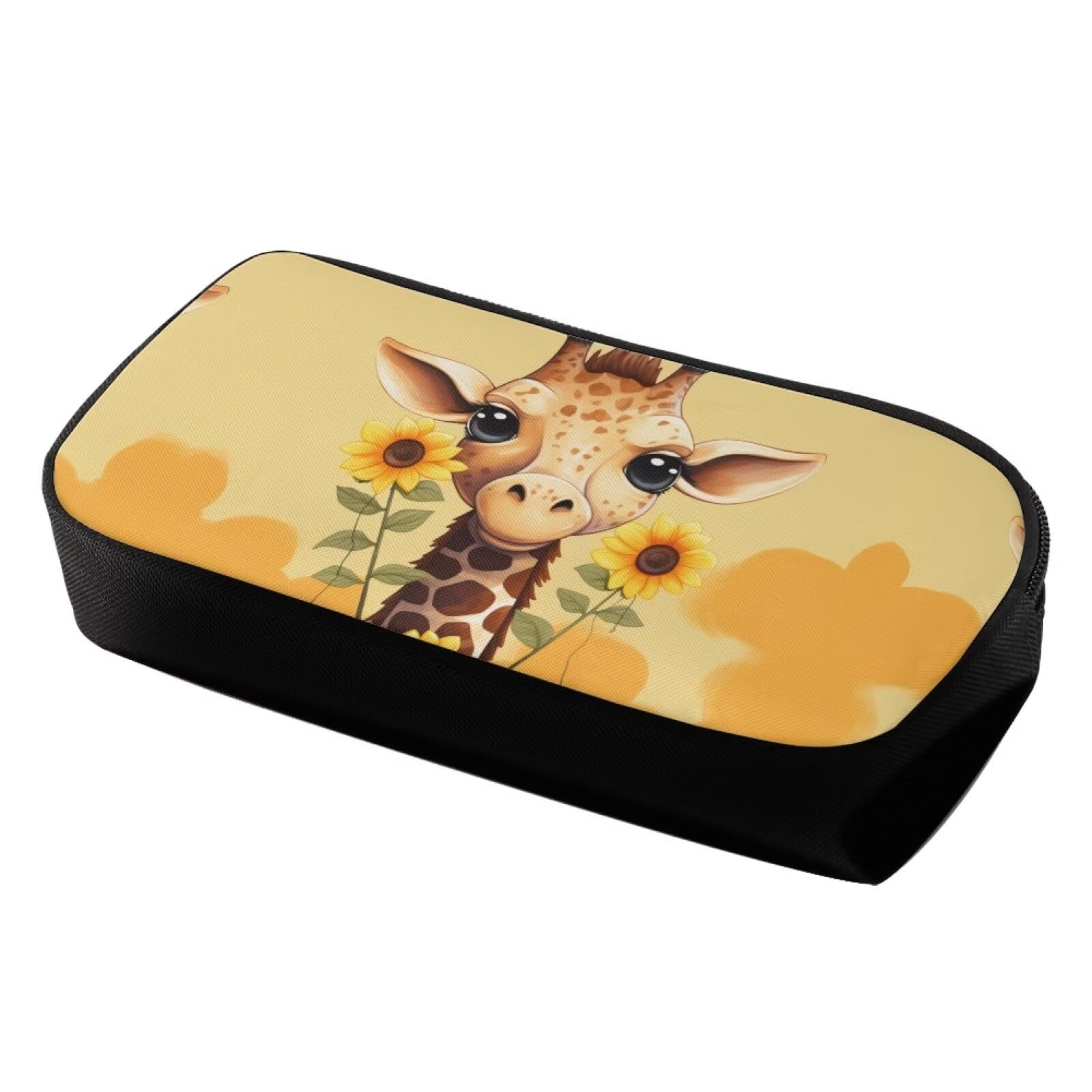 Showudesigns Giraffe Sunflower Pencil Case for Girls Purse Pencil Bags School Supplies Stationery Pouch Kids Travel Storage Bag Boys Pencil Bag Yellow - Image 3