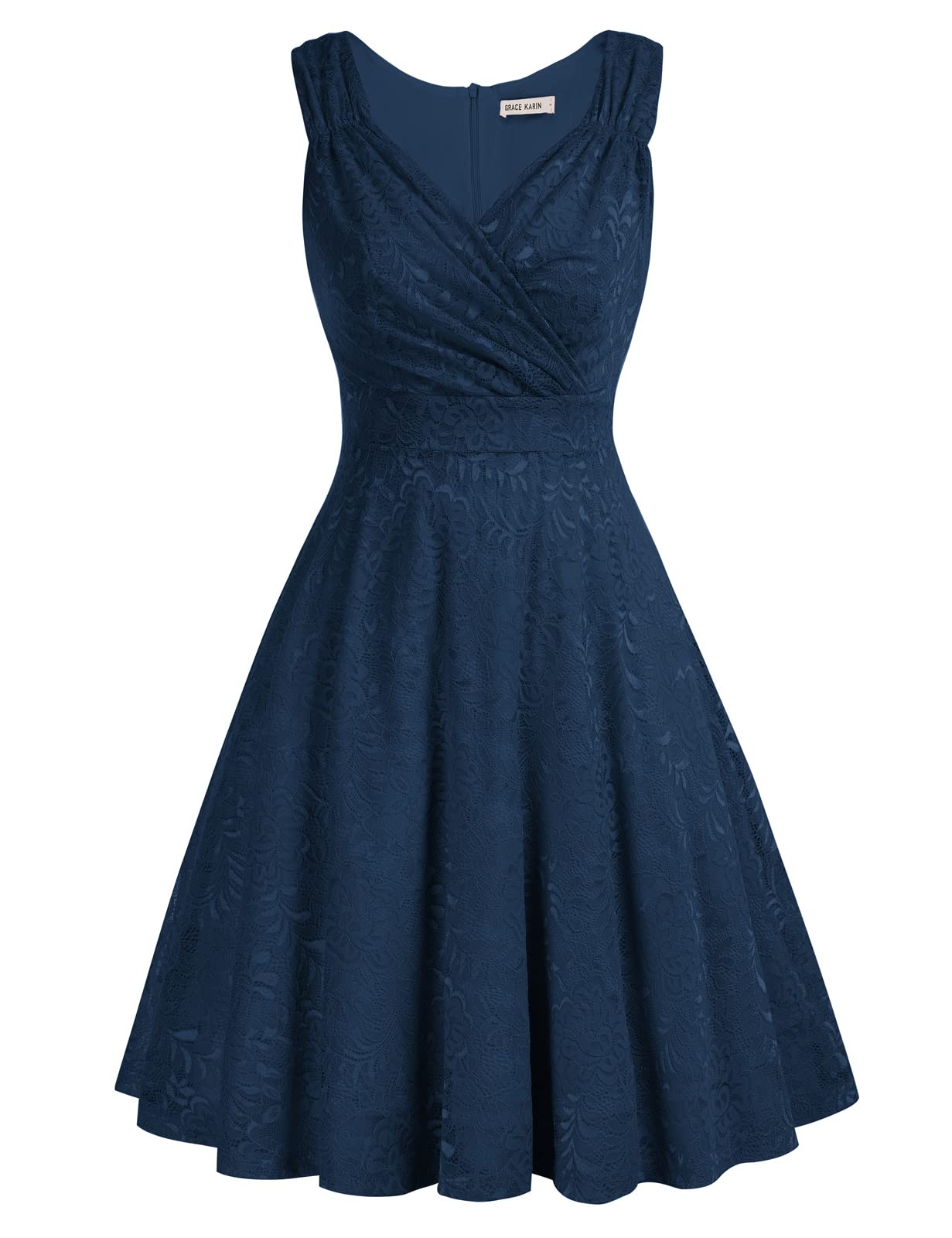 GRACE KARIN Abito da Donna in Pizzo Rockabilly Lunghezza al Ginocchio Stile retrò Vintage