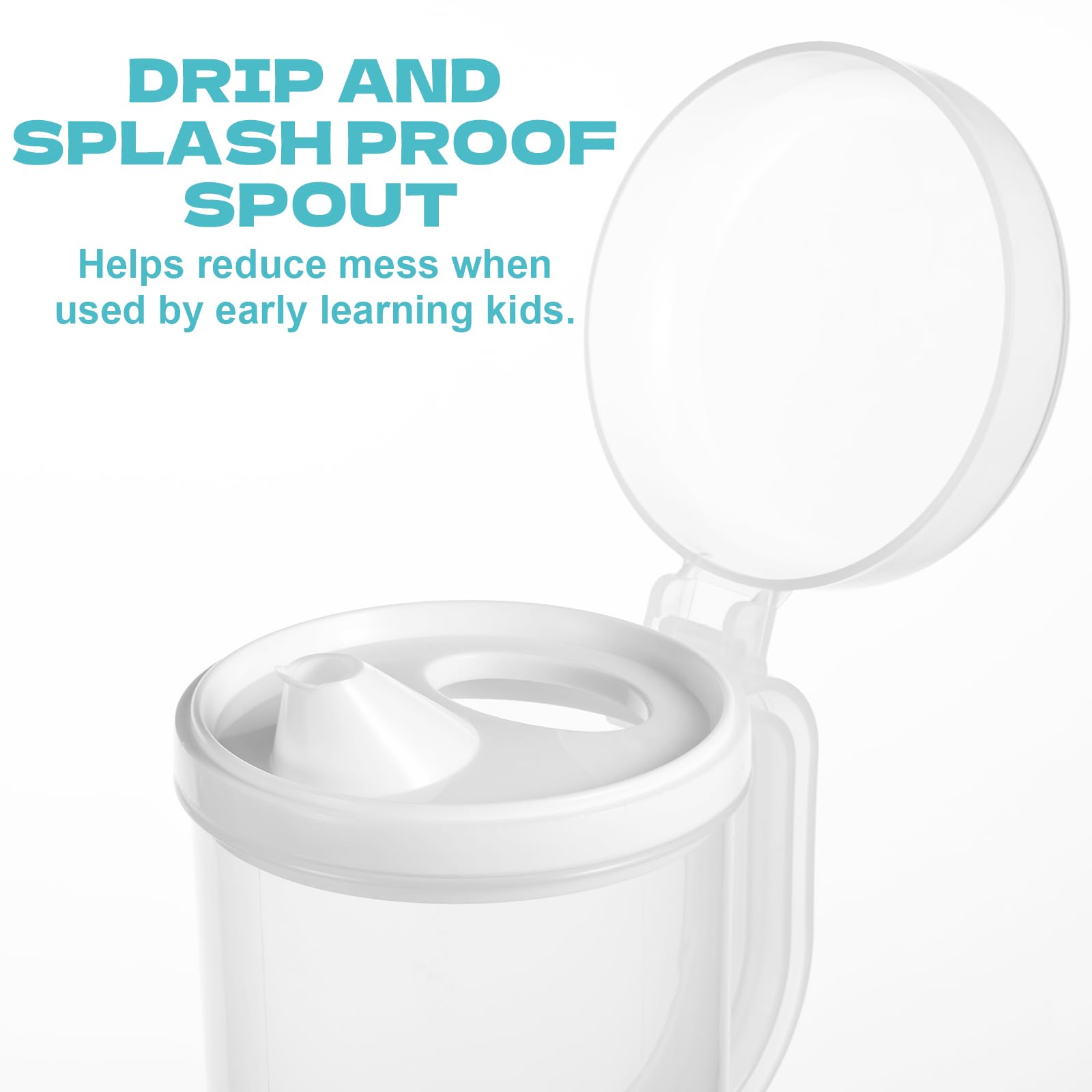 6 Pack Early Learning Kids Easy Pour Mini Pitchers 20 Oz Clear Plastic Pitcher with Lid and Handle Child Mini Easy Pour Bottles for Water Milk Tea Classroom Nursery Home - Image 4