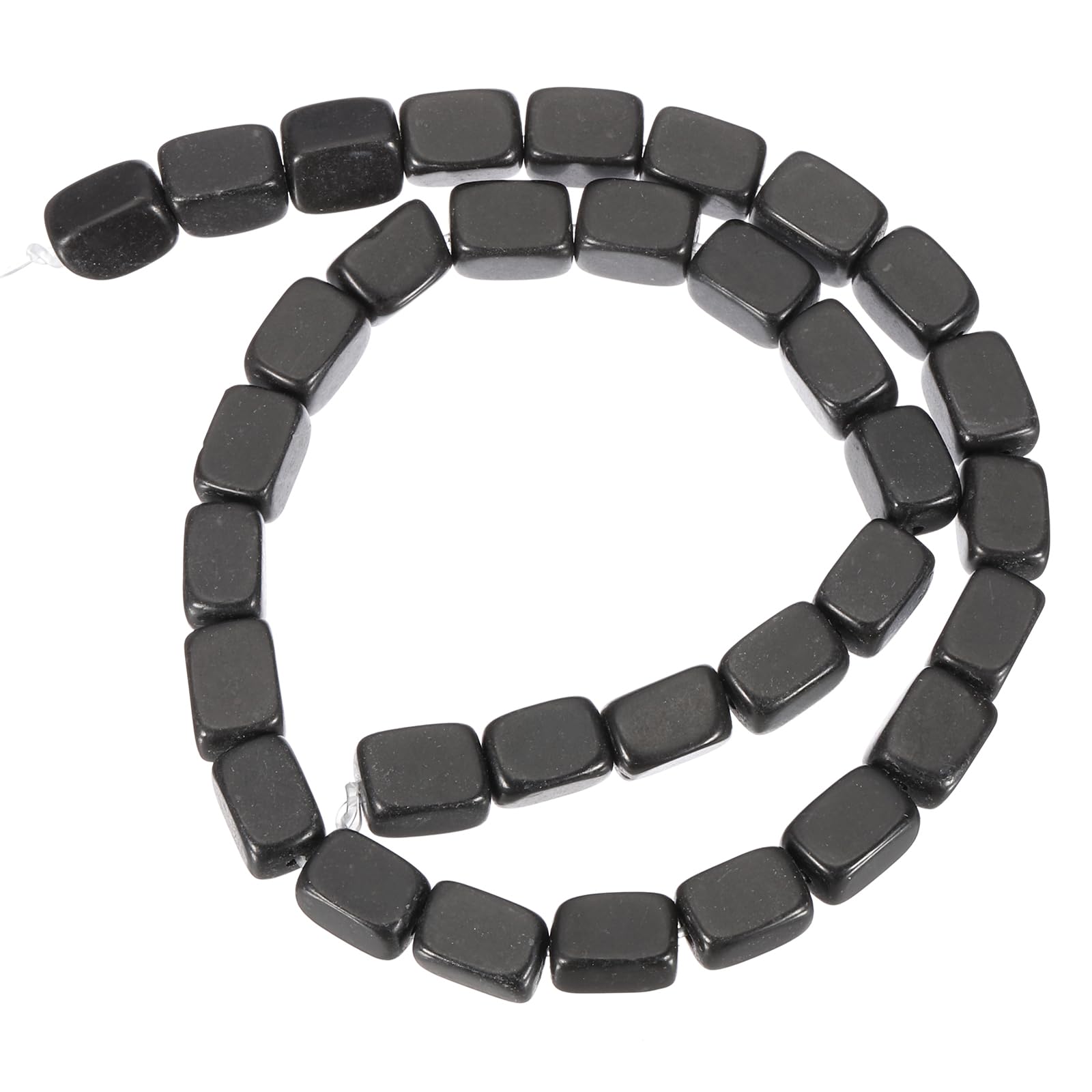PATIKIL 12x8mm Natural Stone Gemstone Beads for Jewelry Making 1 Strand 15"/38cm Cuboid Loose Spacer Beads Crystal Agate Beads for Bracelet Necklace DIY Art Craft Black - Image 4