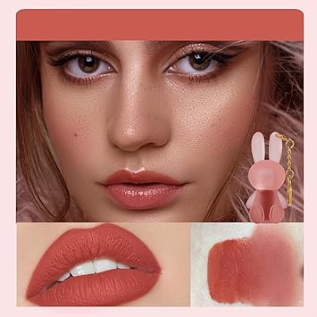 GEGE BEAR Bunny Velvet Lip Mud | Long-Lasting Matte Lipstick | Smooth, Creamy Texture | Lipsticks for Women (01-MILKY, 4mL)