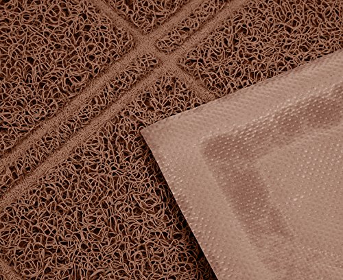 Image of Amazon Basics Less-Mess Cat Litter Box Mat, 24 inch x 35 inch, Unscented, Brown