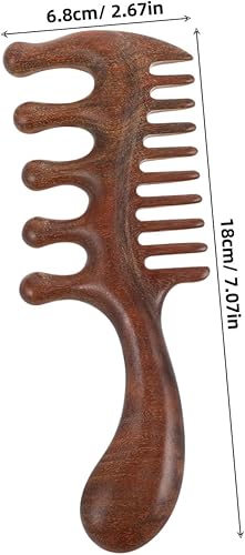 Miniatura 2 de Peine de cuero cabelludo de madera para masaje de cabeza, diseño de cinco dientes, masajeador de cuero cabelludo, peine multiusos para el cabello,