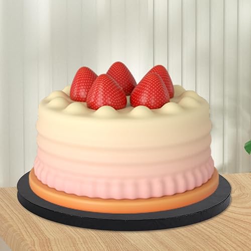 Miniatura 5 de Tambor redondo de 10 pulgadas, 1 paquete de cartón corrugado negro para bodas, fiestas de cumpleaños, 12 pulgada de grosor, bordes rectos suaves