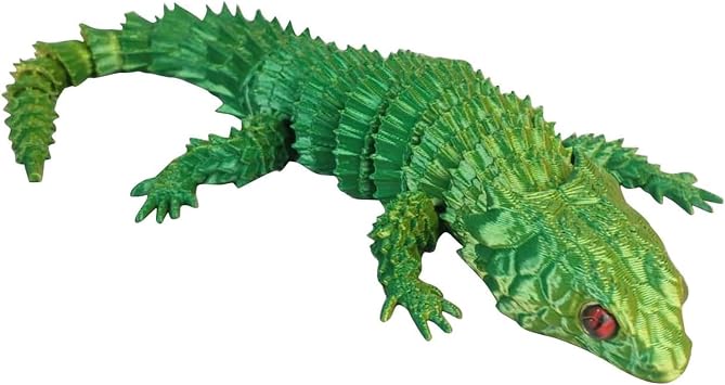 3D Printed Chameleon, 23cm Gecko Wall Climber, Adults for Stress Relief, Articulated Lizard, 3D Printed Animals for Office or Home Decor, Gifts Yellow-Green