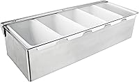 New Star Foodservice 48032 Stainless Steel 5-Compartment Condiment Dispenser for Bars & Garnishes - No Ice Tray