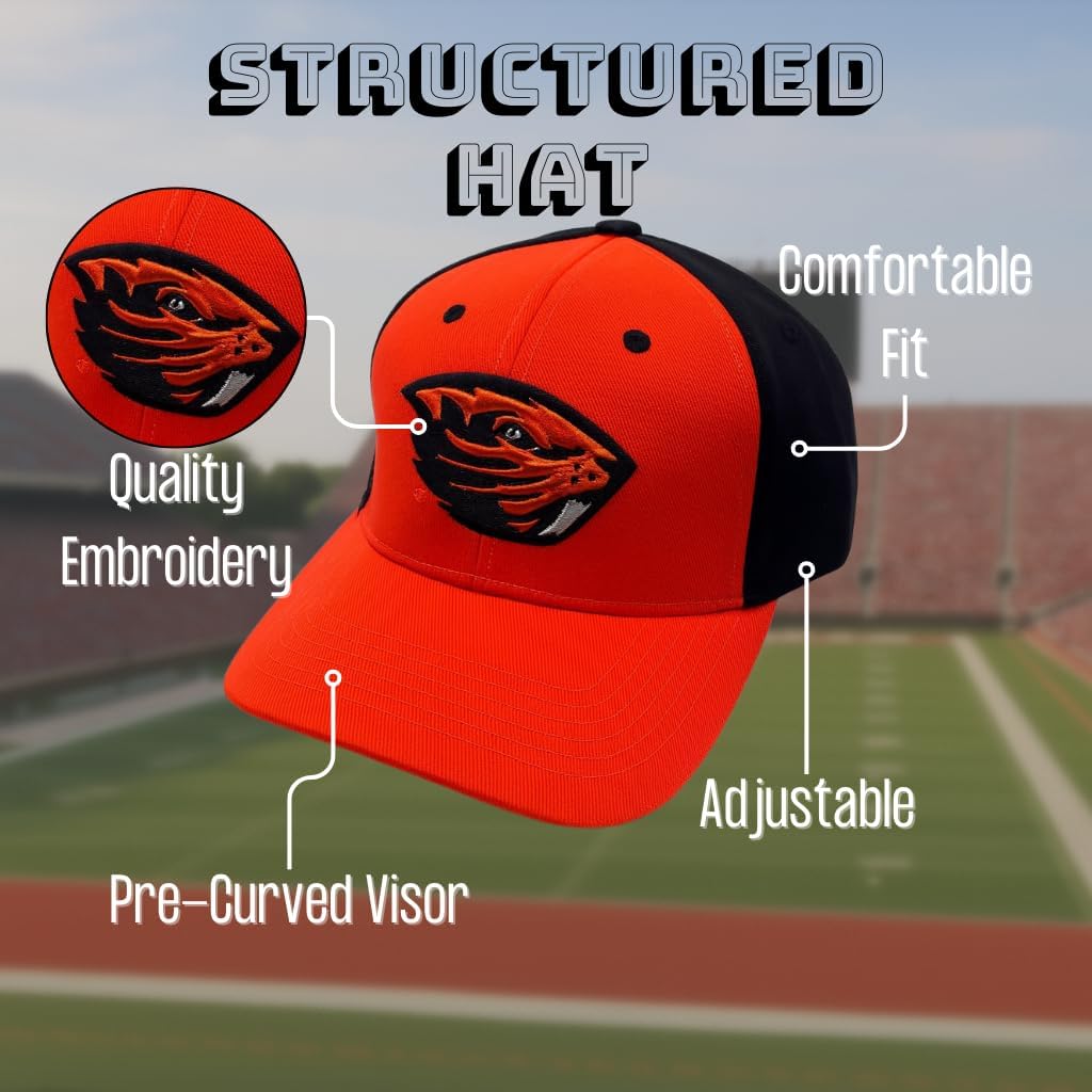 Officially Licensed Oregon State Classic Two-Tone Hat Adjustable Team Logo Embroidered Cap - Image 5