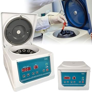 JOSBY Intelligent Lab PRP Centrifuge Machine, 0-4000 RPM Low Speed Desktop Centrifuges, 2150XG Centrifugal Force, 0-99MIN Timing, 60W DC Brushless Motor, with Door Lock, for Colleges and Universities