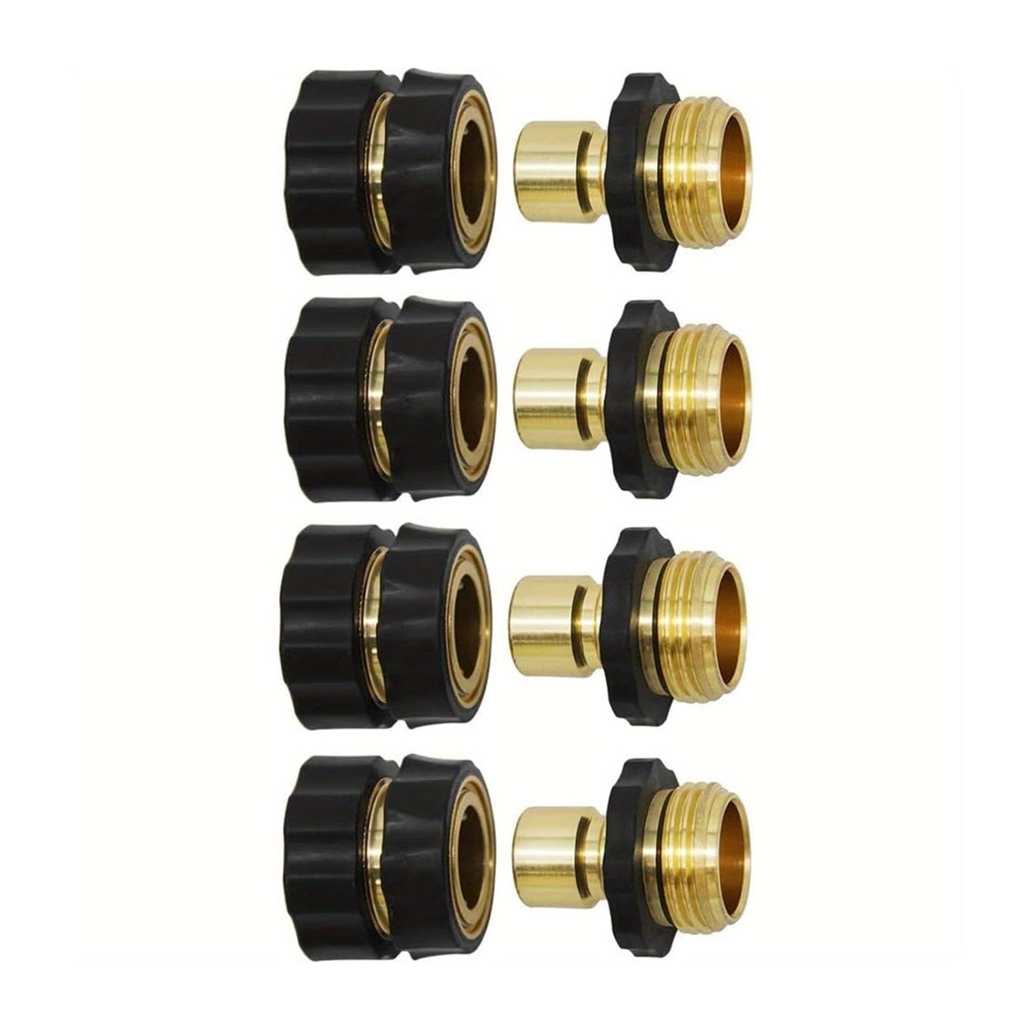 Bigbibi Men's One Color 4Pcs 3/4 Inch Garden Hose Quick Connect Adapters - & Fe Couplings For Easy Watering