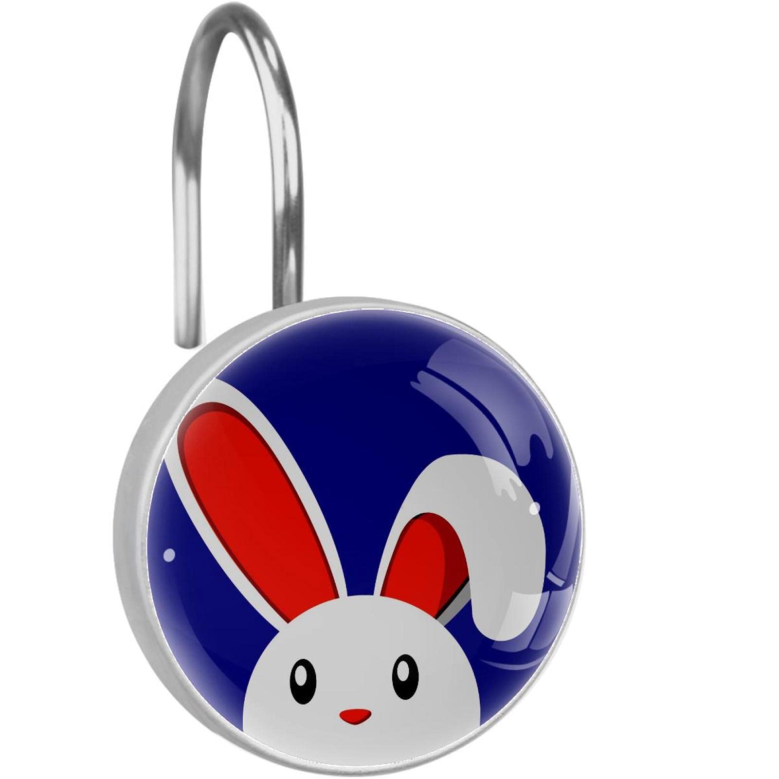 Crochets rideau de douche lapin bleu : fixations stables anti-décrochage en cristal