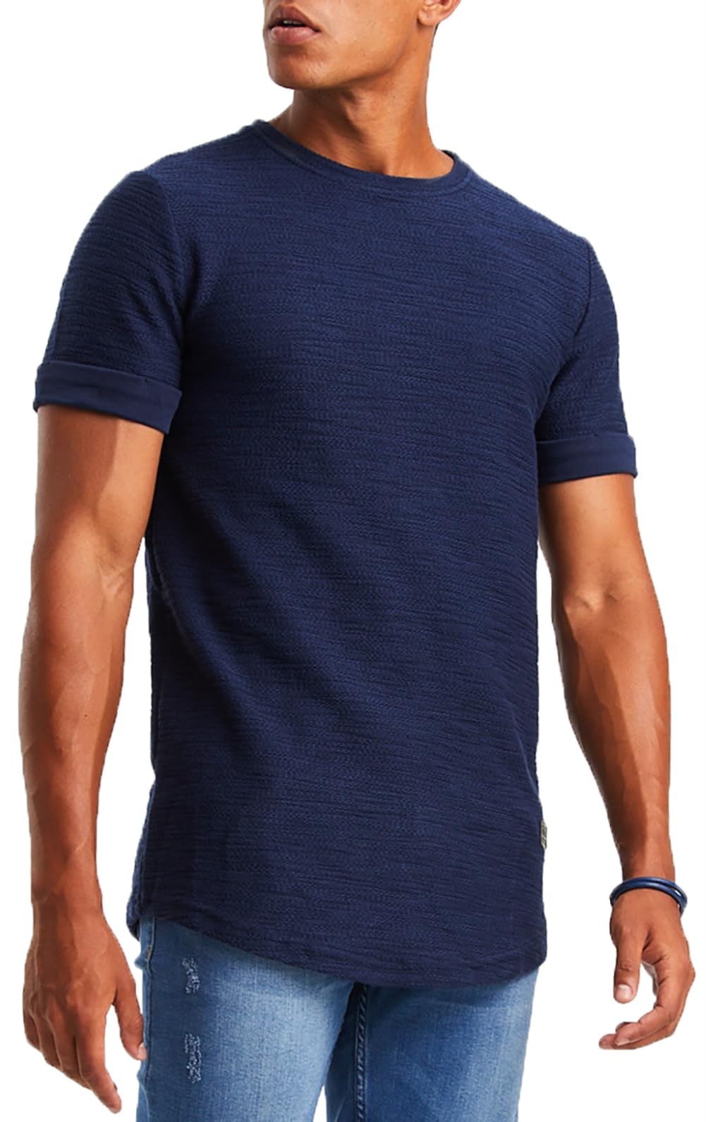 Leif Nelson men's summer t-shirt crew neck slim fit cotton proportion modern men's t-shirt crew neck hoodie sweatshirt short sleeve long LN6324