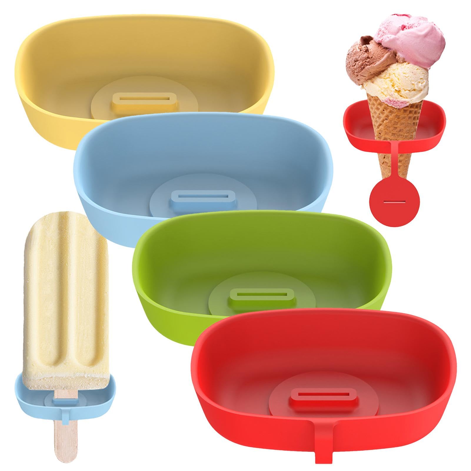 Reusable Ice Glass Holders for Kids - Easy to Use Portable Drip Catcher | Ice Cream Drip Holder for Sucking Up Melt Freezer Candy