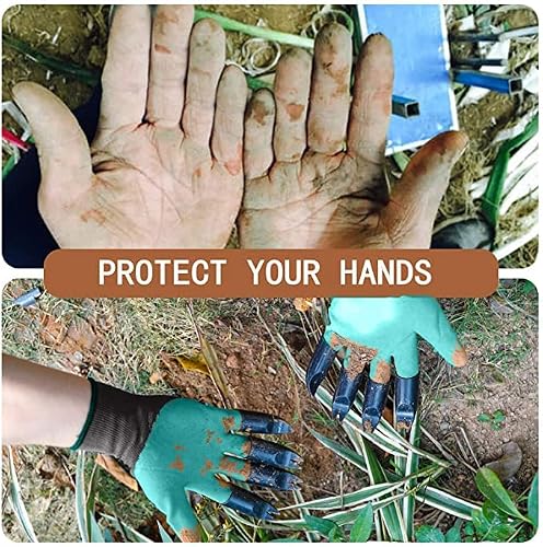 Xinruida 2 Pairs Garden Gloves Waterproof Breathable Work Gloves, Gardening Gloves With Claws For Digging And Planting (Orange) #TOP5