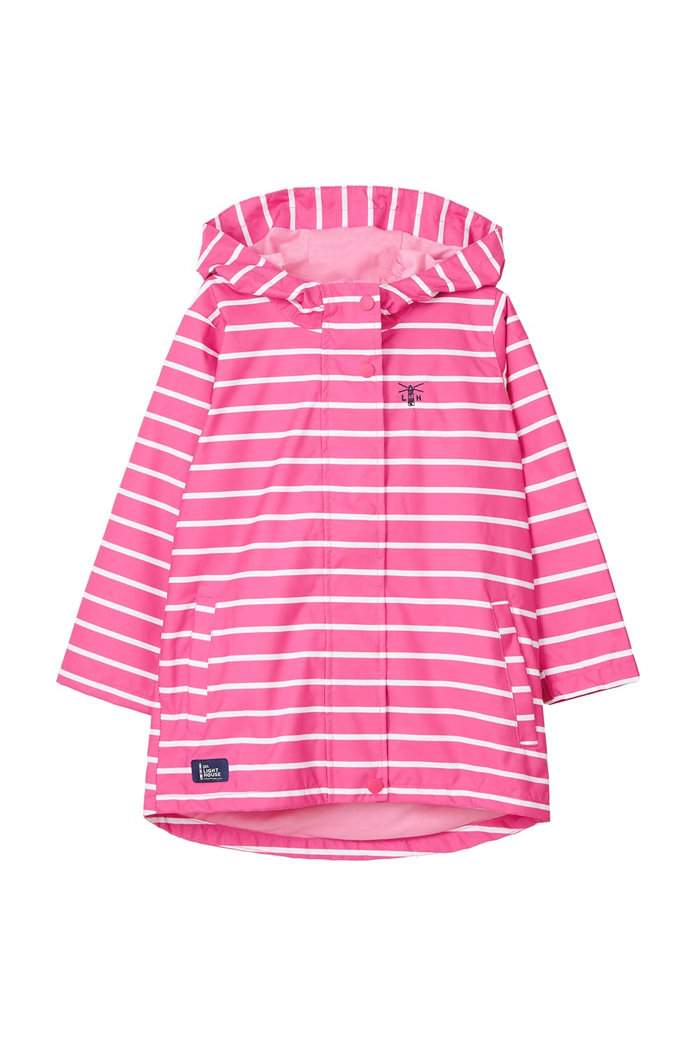 Lighthouse (2-3 Yrs, Bright Pink Stripe) Olivia Kids Lightweight Waterproof Jacket
