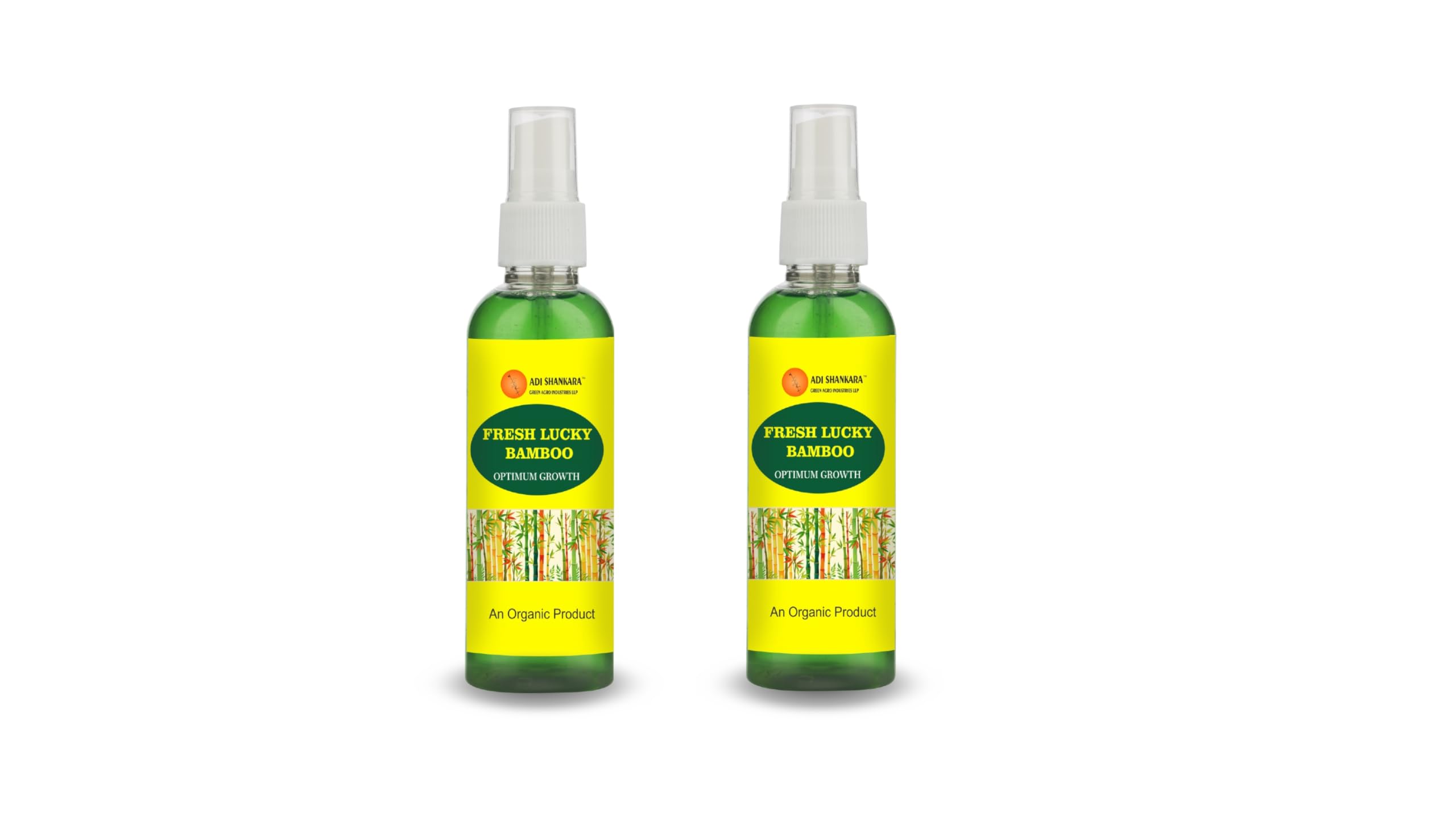 Fresh Lucky Bamboo Organic Plant Growth Spray, Optimum Growth Nutrient, 100 ml*2,ADI SHANKARA GREEN AGRO INDUSTRIES