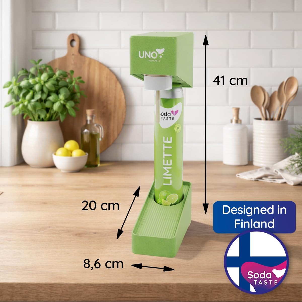 UNO Machine à gazéifier – Modulaire et sans électricité | Compatible avec tous les cylindres de CO₂ avec filetage rotatif standard | Kit comprenant une bouteille d'eau de 1 l et un cylindre de CO₂