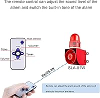Vista 3 de Sensor de movimiento sirena de alarma 120dB cuerno ajustable impermeable LED luz estroboscópica sirena detector de movimiento sistema de alarma
