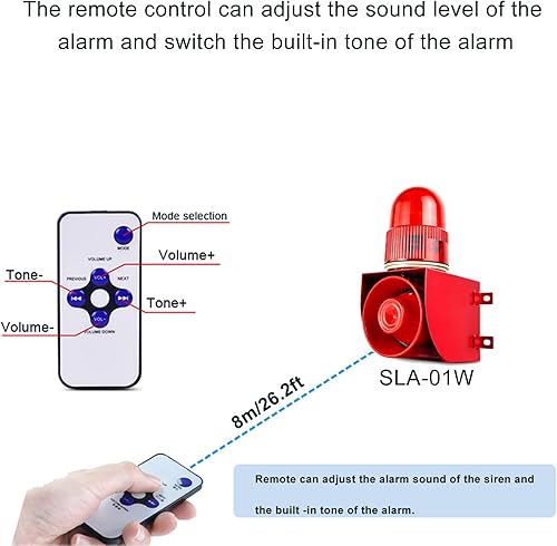 Miniatura 3 de Sensor de movimiento sirena de alarma 120dB cuerno ajustable impermeable LED luz estroboscópica sirena detector de movimiento sistema de alarma de