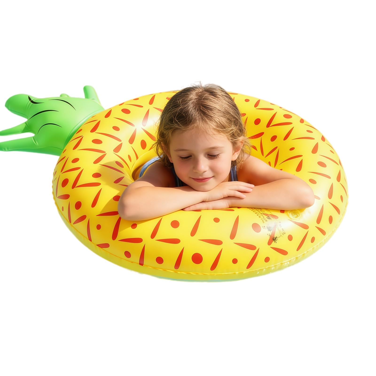 HUANYO Kids Fruit Shaped Swimming Rings – Strawberry & Pineapple Inflatable Pool Floats, Toddler Swim Tubes, Blow Up Rubber Rings for Beach, Pool & Summer Fun (watermelon)