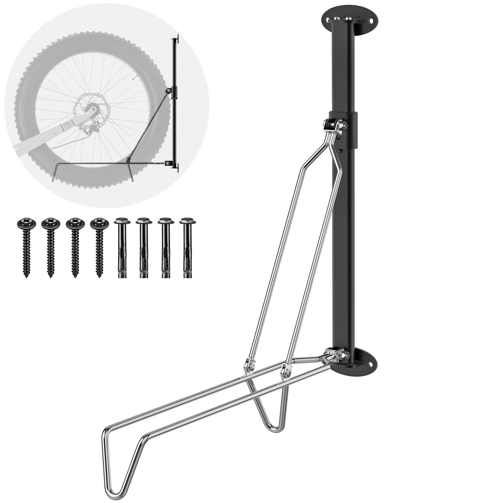 Insaga Fahrradständer – Fahrrad Wandhalterung ohne Schweres Heben für Rennräder, Hybridräder, Trägt 35 kg, Höhenverstellbar Für 50-80cm Reifen, Klappbare Wandmontage für Platzsparende Aufbewahrung