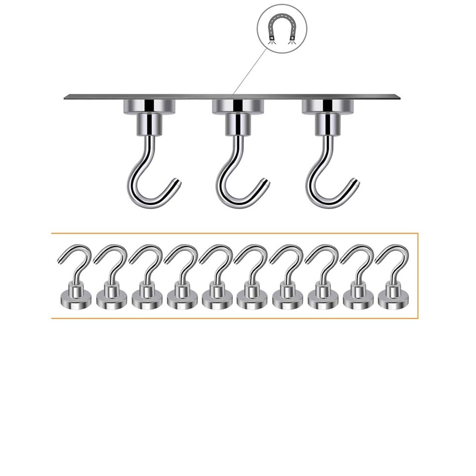Ganchos magnéticos for pared, hogar, cocina, lugar de trabajo, 5 uds