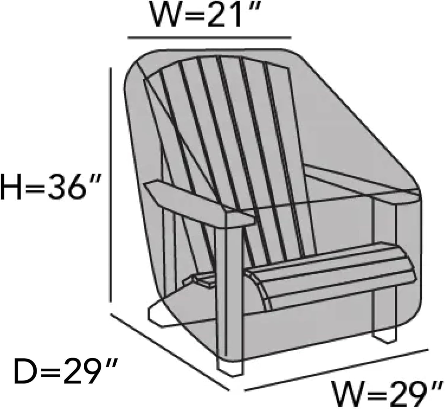 Covermates Classic Outdoor Adirondack Chair Cover – Weather-Resistant Vinyl Patio Chair Protector with Elastic Hem & Mesh Vent for All-Weather Outdoor Seating, 29W x 36D x 36H, Classic Tan