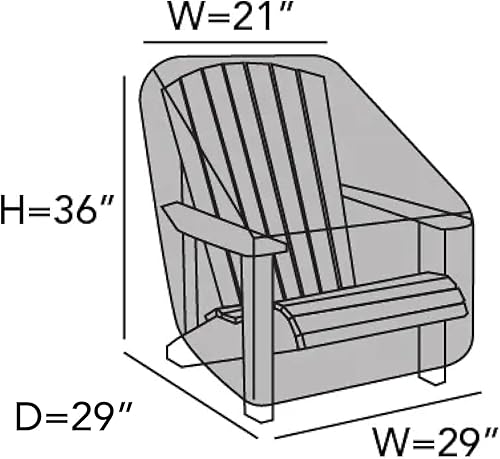Miniatura 2 de Covermates Adirondack - Funda para silla, poliéster resistente, resistente a la intemperie, dobladillo con cordón, fundas para asientos y silla, 29