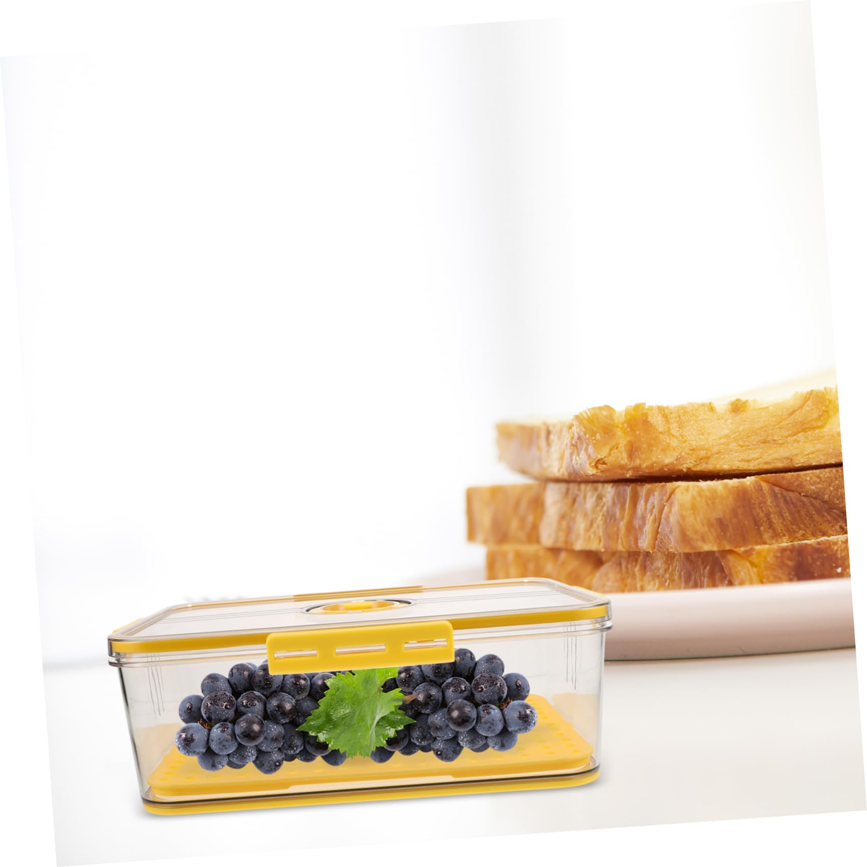 PRETYZOOM Contenitore per Pane con Coperchio Temporizzato Scatola Trasparente per Toast Contenitore Ermetico per Alimenti da Frigorifero