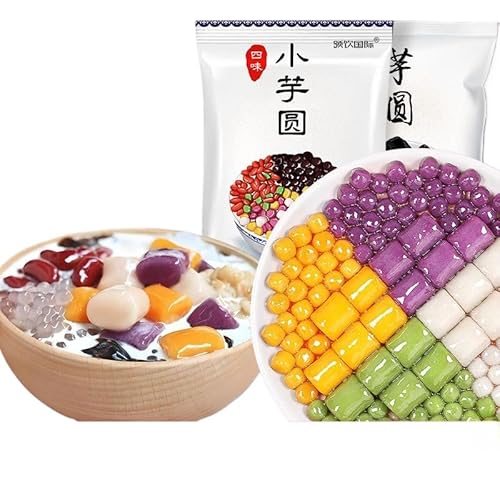四色小芋圆 紫薯芋圆 抹茶味芋圆 珍珠奶茶 甜品饮品原料500g/袋 奶茶原料 四色芋団子、紫芋芋圓、抹茶味芋団子、デザートドリンク原料、美味しいお菓子、ミルクティー原料、芋軽食、レジャーおやつ 美味糕点 芋头小吃 休闲零食 (1袋)