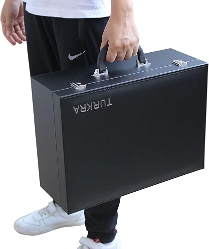 Miniatura 4 de Estuche de almacenamiento de cuero para losa de tarjetas graduadas, soporte magnético y atornillable, portatarjetas de carga superior y soporte para