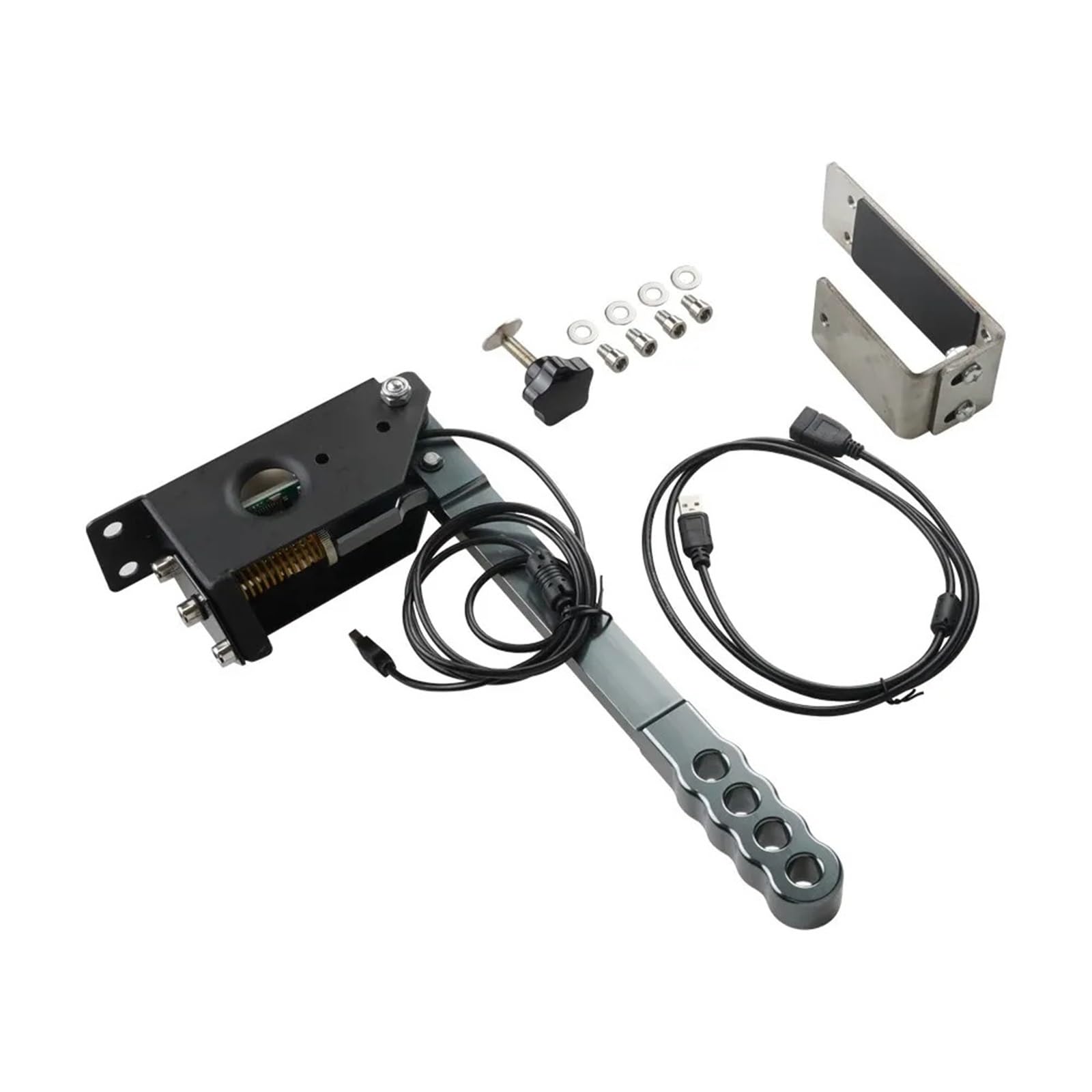 płyta do hamulca ręcznego Zacisk hamulca ręcznego Bit SIM USB z uchwytem do gier wyścigowych Logitech G25 G27 G29 T300 T500Assetto Corsa Dirty 2.0 4.0(Black)