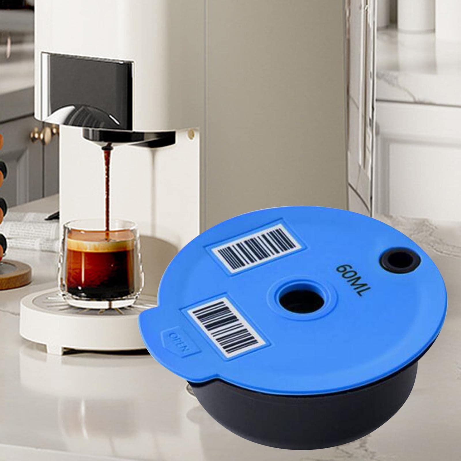 Cápsulas de Café Reutilizables Cápsula de Café para Espresso Filtro de Doble Capa Fácil de Instalar, 60ml