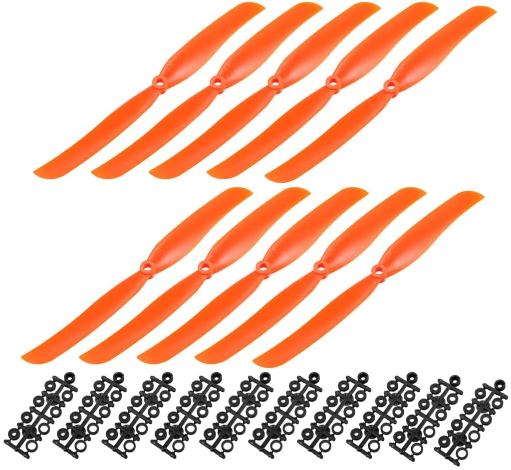 XYWHPGV Hélices RC CW 9050 9x5 pouces à 2 ailettes à voilure fixe pour avion jouet, nylon orange 10 pièces avec bagues d'adaptation(5cb7e 8255c 00dfc b57f3 c9efe d7ce2