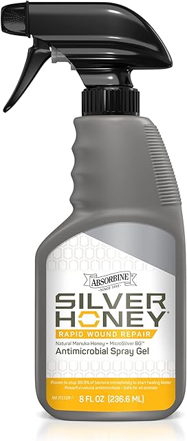 Absorbine Silver Honey Rapid Wound Repair with Manuka Honey and MicroSilver, Powerful Natural Fast-Acting Equine Wound Care, Veterinarian Tested Animal Wound Care