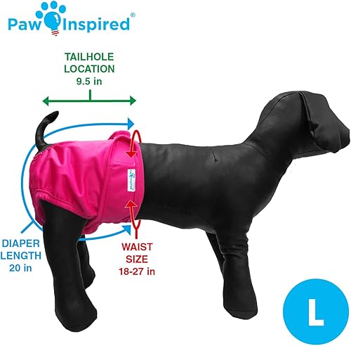 Miniatura 2 de Paw Inspired Pañales lavables para perros, pañales reutilizables para perros, pañales para perras, pañales absorbentes para perros, 2 piezas, varios