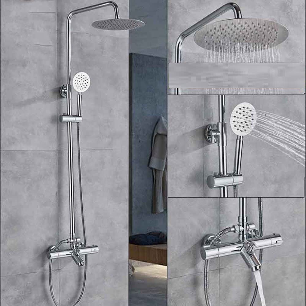 Set di rubinetti per doccia a pioggia termostatico nero opaco Set monocomando per vasca da bagno Miscelatore per doccia Rubinetto per doccia, cromato C Beauty Comes