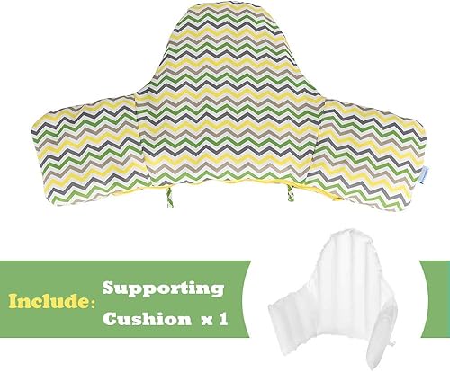 Miniatura 2 de Cojín inflable de apoyo para silla alta IKEA, cojín para silla alta de bebé con impresión colorida, cojín inflable incluido (Zigzag)