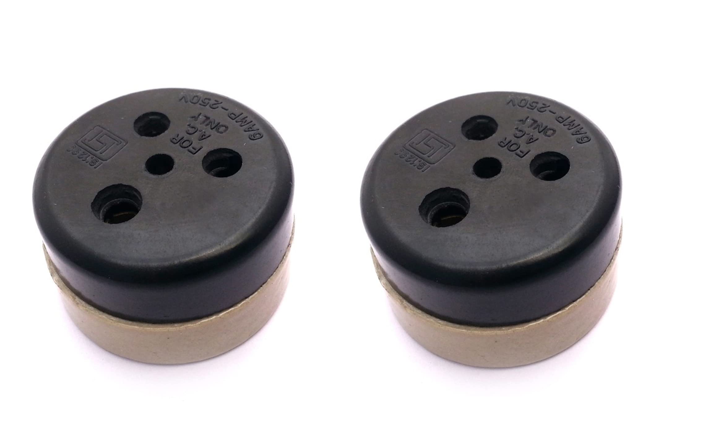 The Transparent - Vintage Round Bakelite Power Socket ISI Mark & BIS Certified- 1 Way 16ampere, 250volts with Porcelain Base (Standard Size, Black) Set of 2 (B0BHTNKT48) Amazon Price History, Amazon Price Tracker