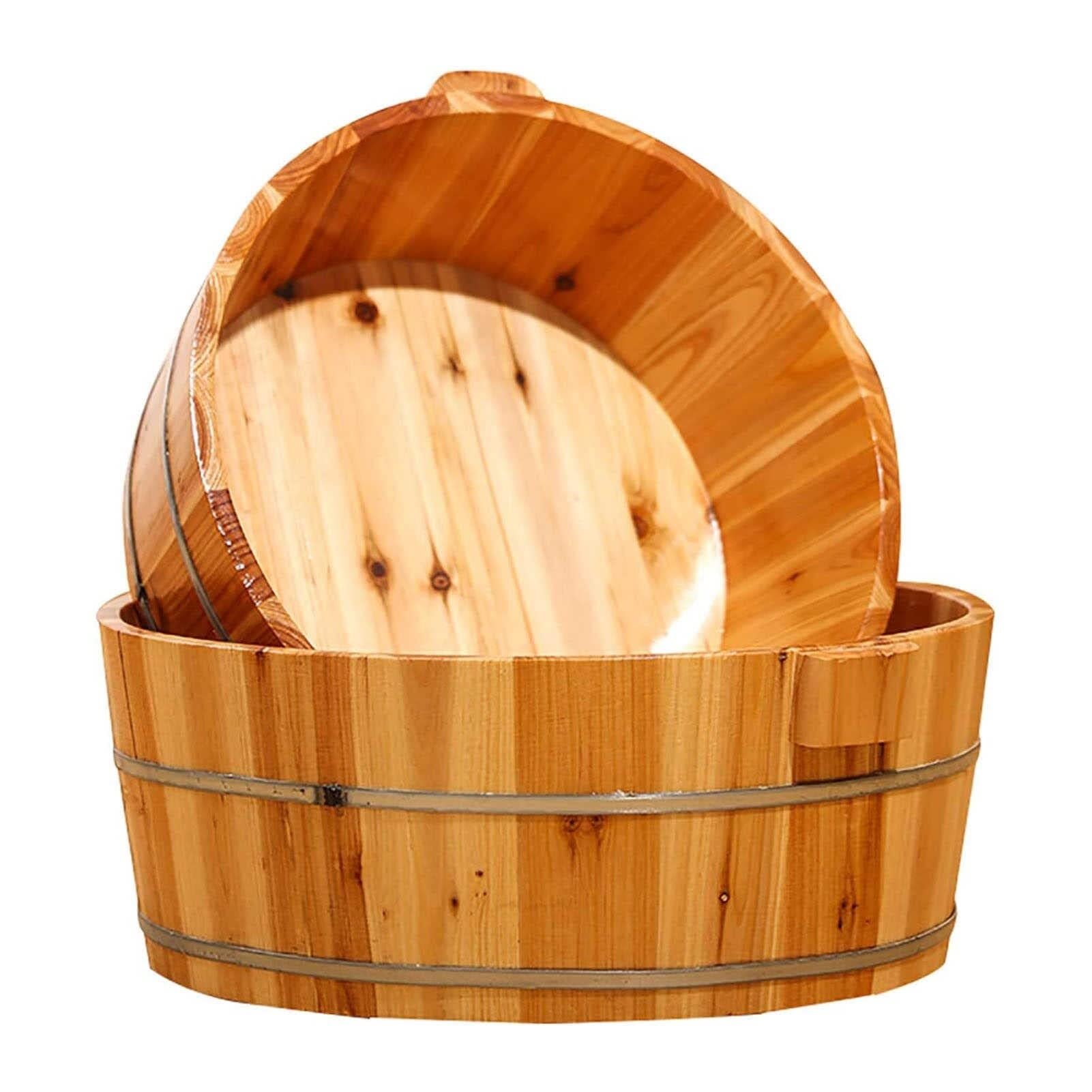 Bacino in legno per pediluvio, vasca per piedi in legno massello, per alleviare la fatica, pediluvio, vasca idromassaggio per la casa (35 x 16 cm)