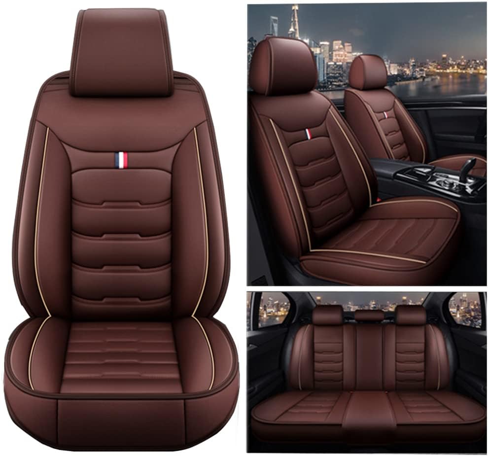 Leather Car Seat Covers Full Set for Ford Mustang/Mustang GT/Mustang MACH 1 3-Doors, Waterproof Front Rear Custom Seat Cushions Protectors Auto Four Seasons Universal Breathable Interior Accessories