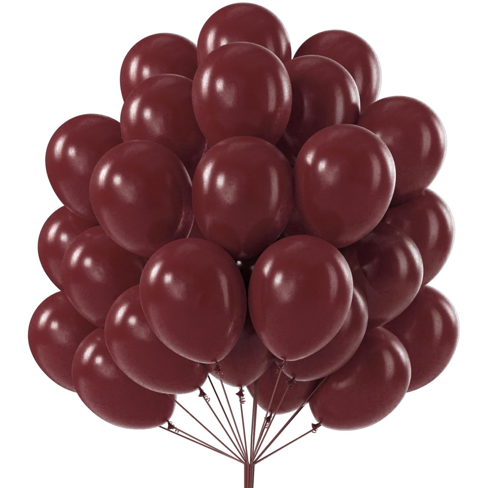 PartyWoo Retro Red Balloons, 50 pcs 12 Inch Burgundy Balloons, Maroon Balloons for Balloon Garland Arch as Party Decorations, Birthday Decorations, Wedding Decorations, Baby Shower Decorations