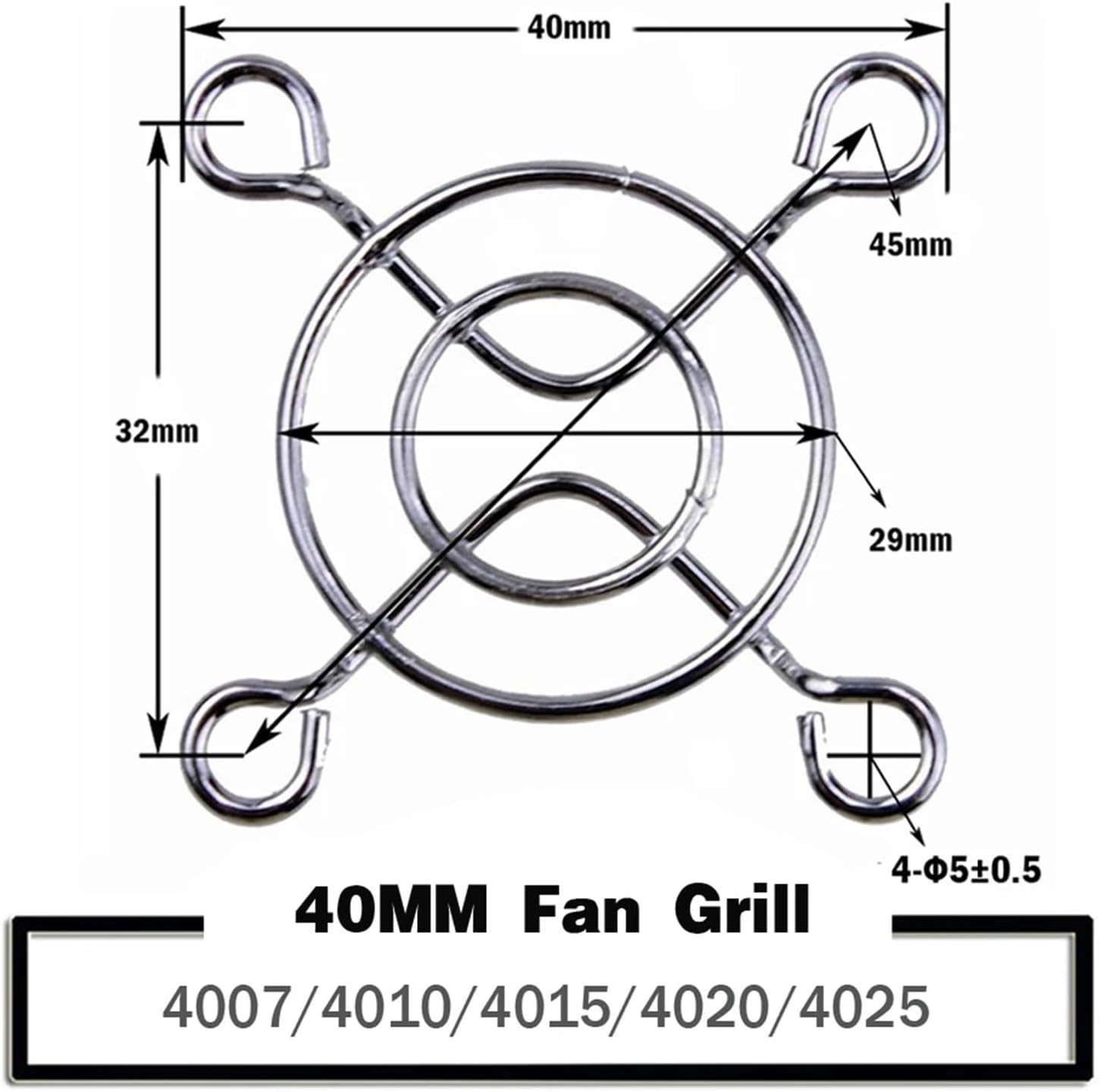 5PCS Metal Mesh Finger Guard Protective Net Fan Grill 30mm 40mm 50mm 60mm 70mm 80mm 90mm 120mm 135mm 140mm 150mm 170mm 200mm(Color:40mm,Size:5PCS-Black Grills)